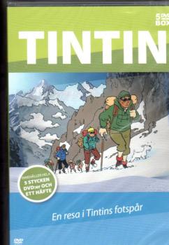 5 DVD Box Tim & Struppi ENGLISCH : En Resa i Tintins Fotspår, Tintin, plus Heft